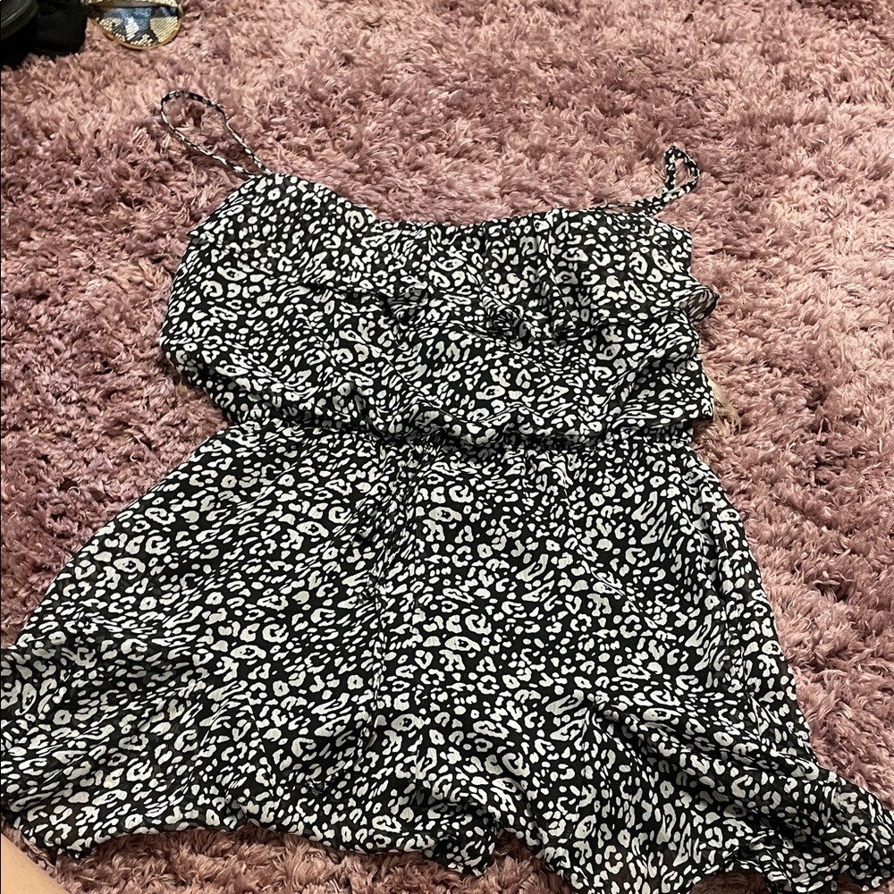 Trixxi Monochrome Animal Print Romper